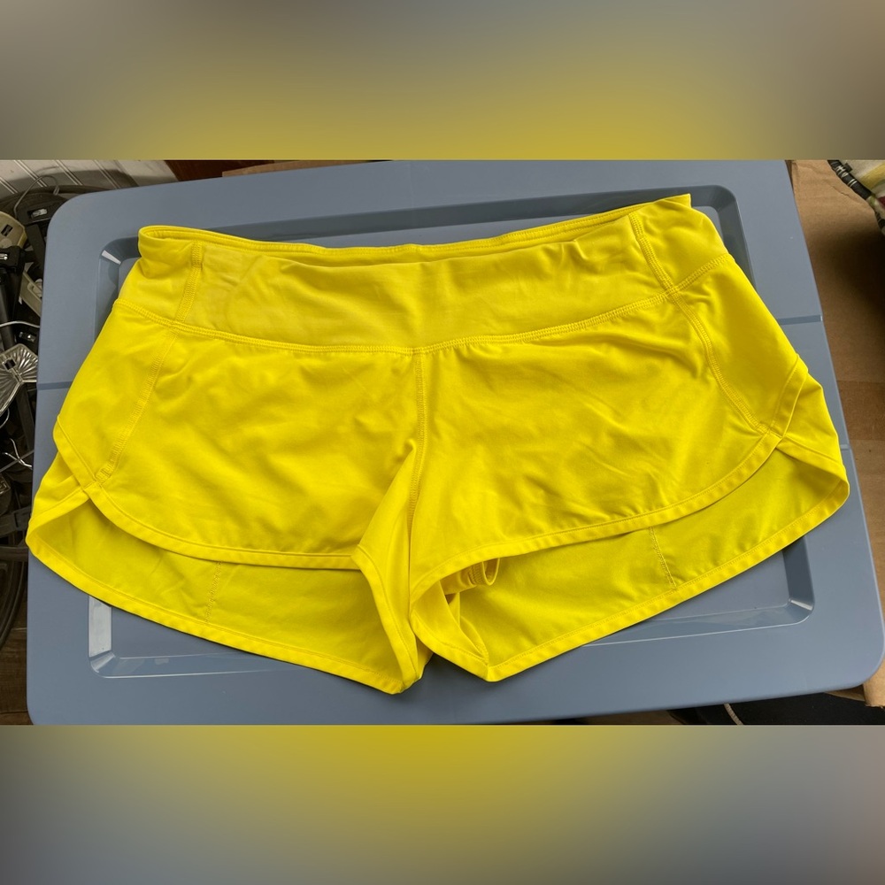 Women's Yellow Athletic Shorts